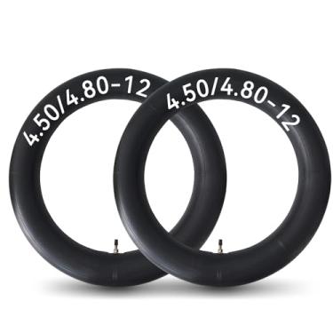 Imagem de Pacote com 2 tubos internos 4,50-12 com haste reta TR13 4,00/4,50-12 tubos para carrinhos de golfe, caminhões de mão, carrinhos de mão, cortador de grama