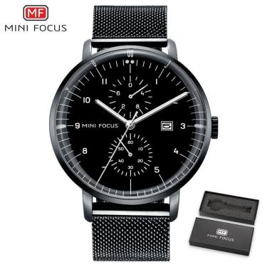 Imagem de Relógio Masculino Mini Focus Mf0052g à Prova D'água Preto