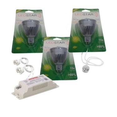 Imagem de Kit Lâmpada Led Dicroica 5w 12v 3000k GU5.3 e Driver Biv.(3 peças) - L
