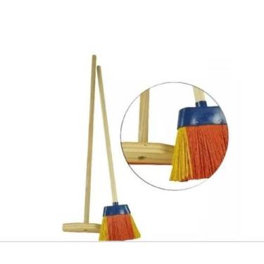 Imagem de Vassoura Vassourinha Nylon + Rodo Limpeza Infantil Brinquedo - Bazar i