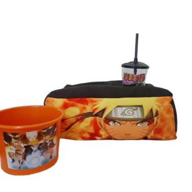 Imagem de Kit Almofada Porta Pipoca Naruto Anime Criança Presente Top - Art Pers