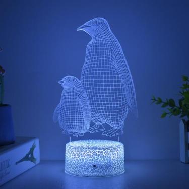 Imagem de Luz noturna 3D: sereia, unicórnio, princesa, coração, golfinho, pingui