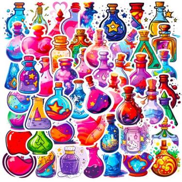 Imagem de Pacote de adesivos Magic Potion Bottle, 50 unidades de desenhos animad