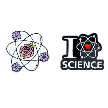Imagem de Broche Pins Creative Science Rose Atom I Love Science - yiweisai