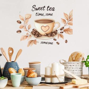 Imagem de Adesivos de parede Sweet Tea Coffee Cup PVC 30x40cm - yiweisai