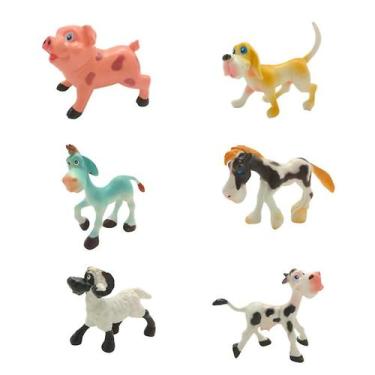 Imagem de 6 peças de brinquedos de ação para animais de fazenda, anima - Gloome 