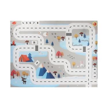 Imagem de Tapete de jogo Shxx Nordic azul e branco 130x100cm Traffic - Gloome St