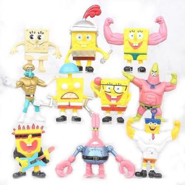 Imagem de Figura de brinquedo Bob Spongebob Patrick Armor Abs Krabs 10 unidades/