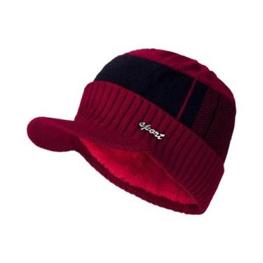 Imagem de Gorro Unissex De Inverno Quente, Forrado Com Pelúcia, Gorro De Malha G