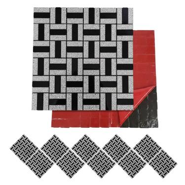 Imagem de Pastilha De Vidro Kit 10 Uni Adesiva Parede Lavabo Cozinha Sala Decorativa Moderna Requintado Reforma Aplicacao Facil