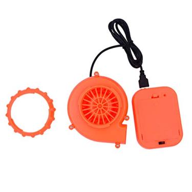 Imagem de Arokibui Ventilador inflável de substituição para ventilador de fantasia USB mini ventilador potável para dinossauro fantasia inflável cabeça de mascote ou outras roupas infláveis de jogo laranja