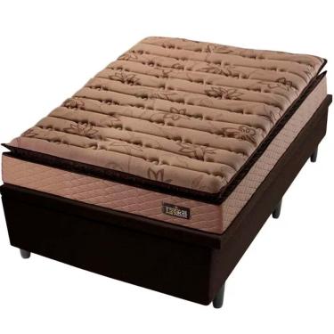 Imagem de Cama Box Solteiro Mola Ensacada D33 Van Gogh 88x188 cm Caqui Hellen Estofados e Colchões