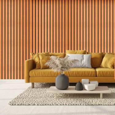 Imagem de Papel de Parede Adesivo Autocolante Decorativo Madeira Ripado Texturiz