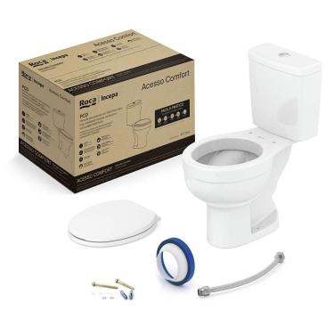 Imagem de Kit Vaso Sanitário Roca Incepa Acesso Comfort - Branco 