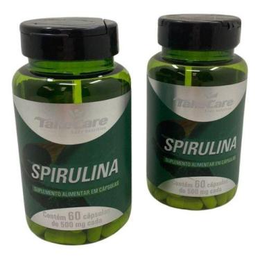 Imagem de Kit 2 Spirulina Termogenico 500mg Take Care 60 Capsulas - Take Care Bo