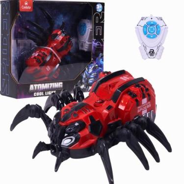 Imagem de Robô Aranha de Controle Remoto Com Fumaça Som e Luz Vermelha - Castela