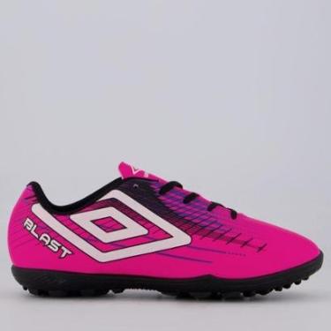 Imagem de Chuteira Umbro Blast Society Rosa e Preta-Masculino