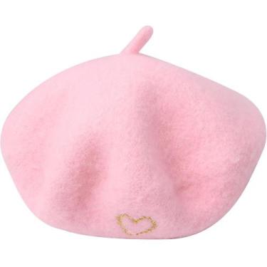 Imagem de Chapéu Boina Rosa Para Boneca De 18 Polegadas, Acessório De Moda Macio