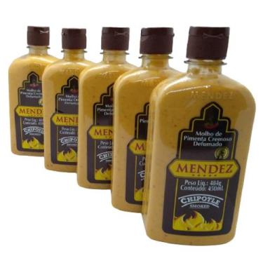 Imagem de Kit Molho Pimenta Mendez 450ml 05 Cremosa Defumada Chipotle