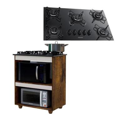 Imagem de Kit Balcão Cooktop Turim com Fogão Cooktop 5 Bocas - Chamalux, Ypê, Of