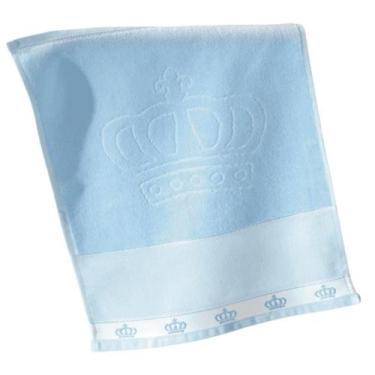 Imagem de Toalha Banho Dohler Jacquard Para Bordar Baby Classic Coroa, Azul