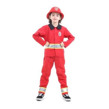 Imagem de Fantasia Bombeiro Infantil com Chapéu - Sulamericana, M
