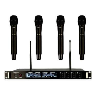 Imagem de Microfone Sem Fio Com 4 Microfones de Mao SD-64 M - Soundrix
