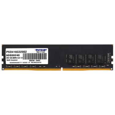 Imagem de Memória RAM Patriot Signature DDR4 16GB 3200MHz Latência CL22 Preto PSD416G32002
