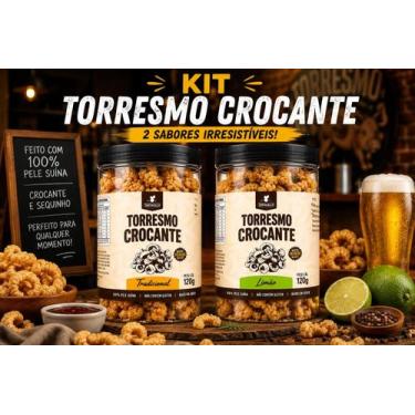 Imagem de Kit torresmo crocante premium  tradicional + limão - Cantagallo