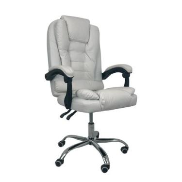 Imagem de Cadeira De Escritório Presidente Reclinável Ergonômica - Branco - Ofic