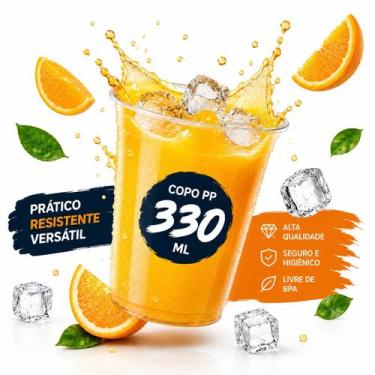 Imagem de 500 un copo descartavel liso pp 300ml 330ml resistente chopp - E A COS