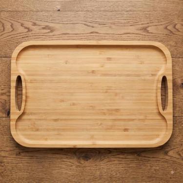 Imagem de Bandeja Retangular de Bambu com Alça (40 cm) G - MEK