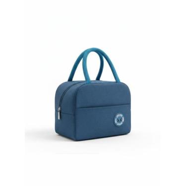 Imagem de Lancheira Térmica com Bolso Forrada Fofa com Alça Cor:Azul - GENERICA,