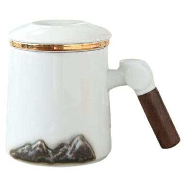 Imagem de PAYNAN Conjunto de chá de cerâmica de 400 ml para xícara de chá e xícara de separação de água Kung Fu