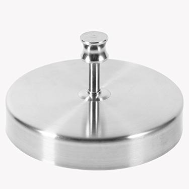 Imagem de Lazmin Prensas de hambúrguer, aço inoxidável, resistente, faz hambúrgueres redondos de 4 1/5.1 cm, 1/1.8 kg a 3/1.8 kg, prata