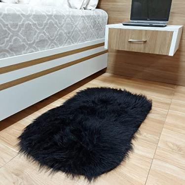 Imagem de Tapete Manta Pelo Alto 7cm Peludo 1.20x50 Cor:PRETO