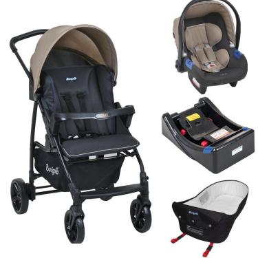 Imagem de Carrinho de Bebê Travel System Burigotto Ecco Cinza e Bege + Base + Ninho