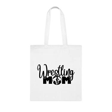 Imagem de Sacola Wrestling Mom, Wrestling Mom, presente para mães luta livre, bolsa de ombro Wrestling Mom, bolsas reutilizáveis para mães luta livre, presente para