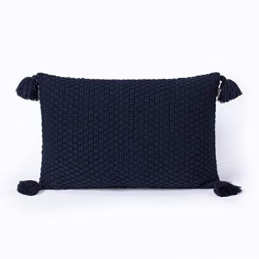 Imagem de Capa de Almofada Pompom Rinzeira Decorativa Tricot 50x30cm Com zíper Istambul