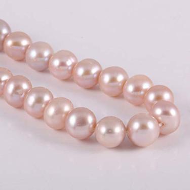 Imagem de Contas de pérolas naturais de água doce perfuradas contas soltas feitas à mão DIY para fazer joias DIY colar feminino pulseira 6-7 mm cor de alta qualidade roxo 14 polegadas