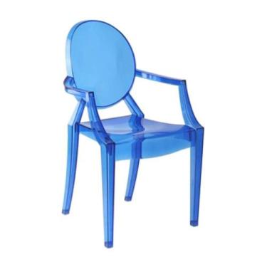 Imagem de Cadeira Design Louis Ghost  Acrílico Transparente Em Azul - Deluxo Mov