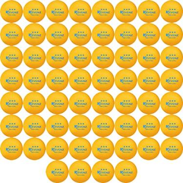 Imagem de KEVENZ Pacote com 60 bolas de tênis de mesa laranja com 40 estrelas, bola de pingue-pongue avançada