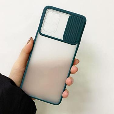Imagem de Capa à prova de choque deslizante de proteção de lente de câmera para telefone capa traseira de silicone transparente fosco, verde, para Oneplus 9 Pro
