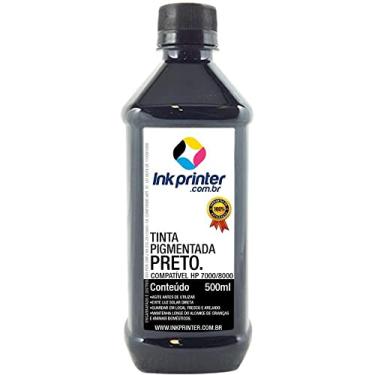 Imagem de Tinta Pigmentada Inkprinter Preta para Impressora Hp Série 7000, 8000 (500ml)