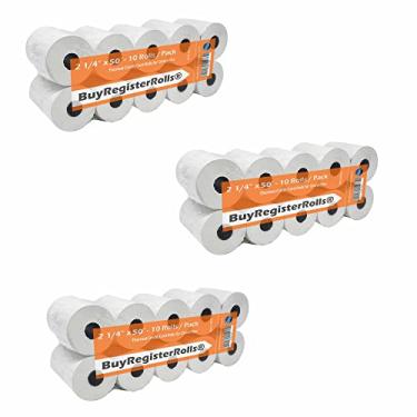 Imagem de BuyRegisterRolls - Papel térmico de recibo - 30 rolos - 2 1/4" x 50' Térmico