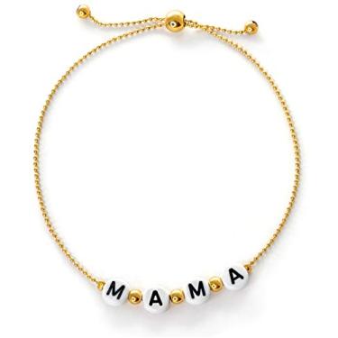 Imagem de Pulseira para mamãe, joias para mãe, pulseiras para mulheres | Presentes para mãe de filha, filho, pulseiras de ouro 14 k para mulheres | Presentes para nova mãe | Presentes de aniversário exclusivos para mãe | Presentes para melhores mães, 8 2 inch, não conhecido