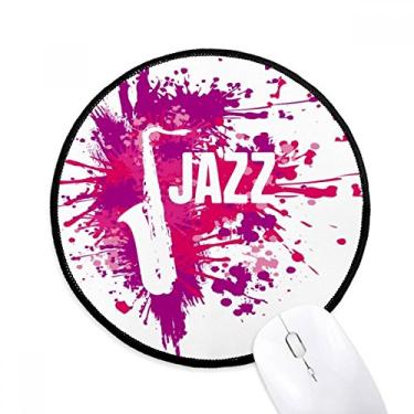 Imagem de DIYthinker Sax Jazz Música Cultura Padrão Mouse Pad Desktop Escritório Tapete Redondo para Computador