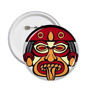 Imagem de Arte abstrata indiana desenho totem mastro rosto pinos crachá botão emblema acessório decoração 5 peças