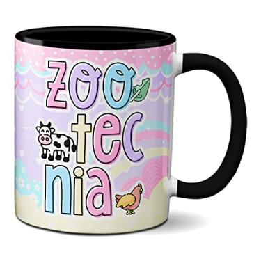 Imagem de Caneca Zootecnia Profissão Presente Criativo Animais (Preta)