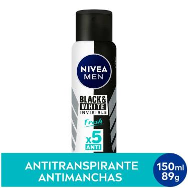 Imagem de Desodorante Antitranspirante Aerosol Nivea Men Black&White Invisible Fresh 48h com 150ml 150ml